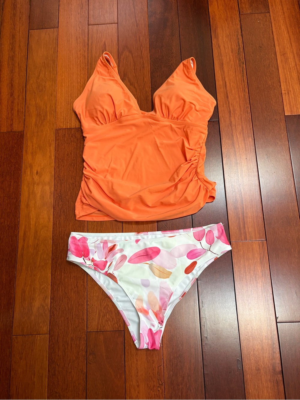 Women’s Orange Floral Two-Piece Swim Set